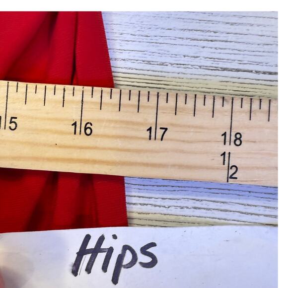 VTG MSK small red wrap dress bell sleeve siren fairy prom y2k mini romantic USA - Picture 7 of 10